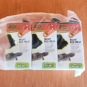 3pk Night Red Heat Bulb for Reptiles - 50 Watt